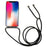 For iPhone 11 6.1 inch Clear Phone Case with Adjustable Lanyard Drop Proof TPU+Acrylic Back Cover - Black - 2