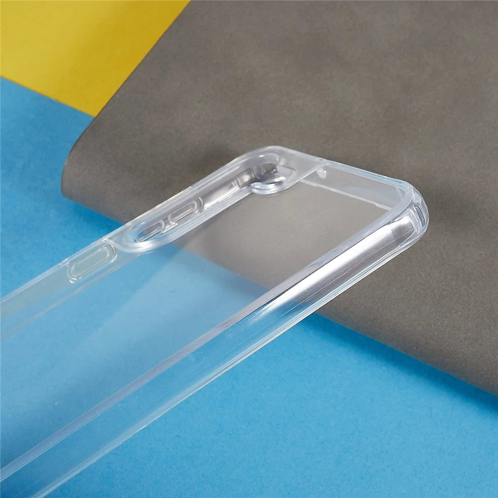 Clear Phone Case for Samsung Galaxy S23, Non-Slip TPU Bumper + Acrylic Back Phone Cover with Lanyard - Black - 5