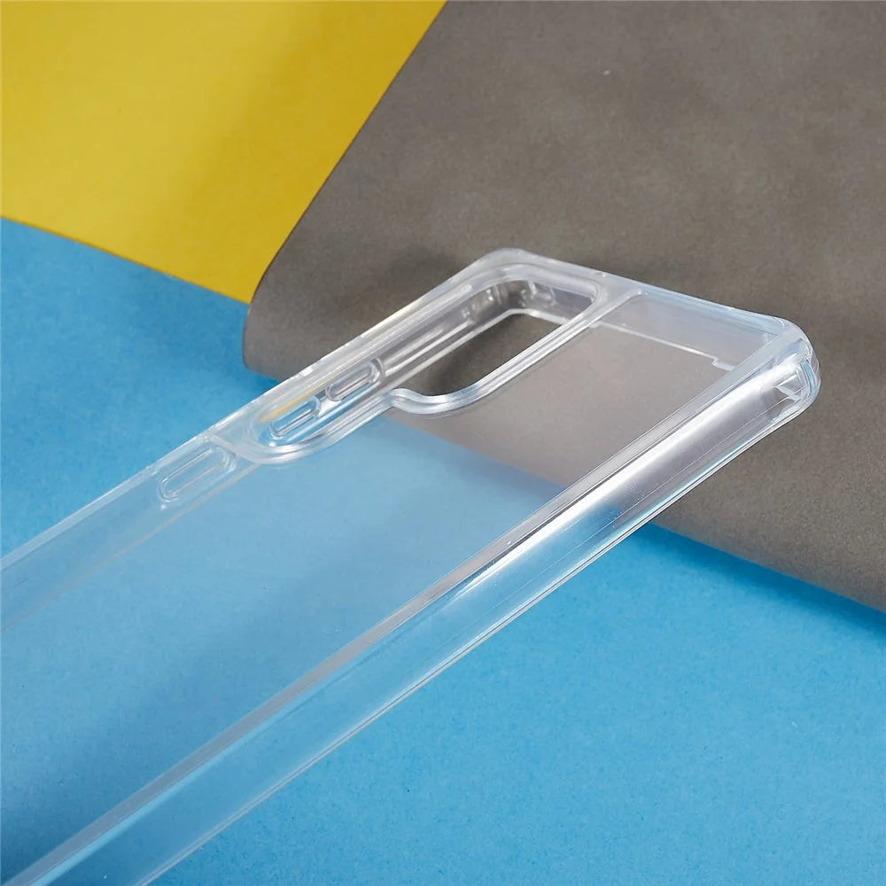 For Samsung Galaxy S23 Ultra TPU+Acrylic Phone Drop-proof Cover Clear Anti-scratch Case with Long Lanyard - Black - 5