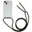 Clear Back Case for iPhone 13 / 14, TPU+Acrylic Shock-absorbing Phone Cover with Lanyard - Black  /  Gold - 1