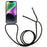 Clear Back Case for iPhone 13 / 14, TPU+Acrylic Shock-absorbing Phone Cover with Lanyard - Black  /  Gold - 2