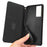 For TCL 40 SE Leather Flip Wallet Phone Cover Rhombus Pattern Imprinted Anti-Scratch Phone Stand Case - Black - 5