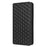 For TCL 40 SE Leather Flip Wallet Phone Cover Rhombus Pattern Imprinted Anti-Scratch Phone Stand Case - Black - 7