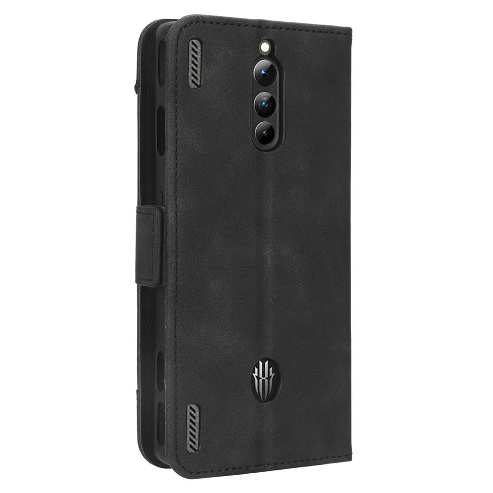 For ZTE nubia Red Magic 8 Pro+ 5G / Red Magic 8 Pro 5G Multiple Card Slots Phone Cover Wallet Stand PU Leather Phone Case - Black - 7