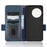For OnePlus 11 5G Cell Phone Case Imprinted Triangle Pattern Phone Cover PU Leather Wallet with Wrist Strap - Blue - 5