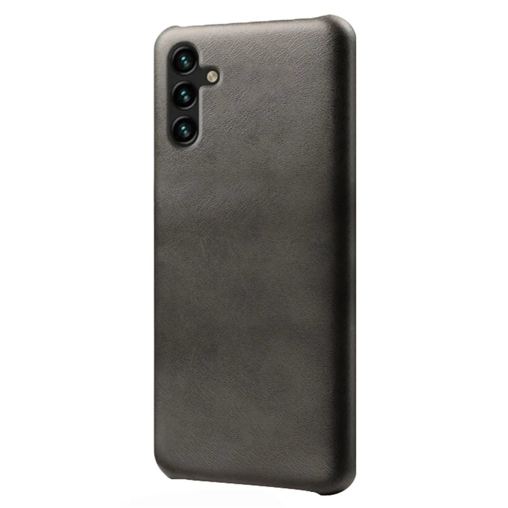 Calf Textured Phone Cover for Samsung Galaxy A34 5G, Anti-scratch PU Leather Coated PC Mobile Phone Case - Black - 1
