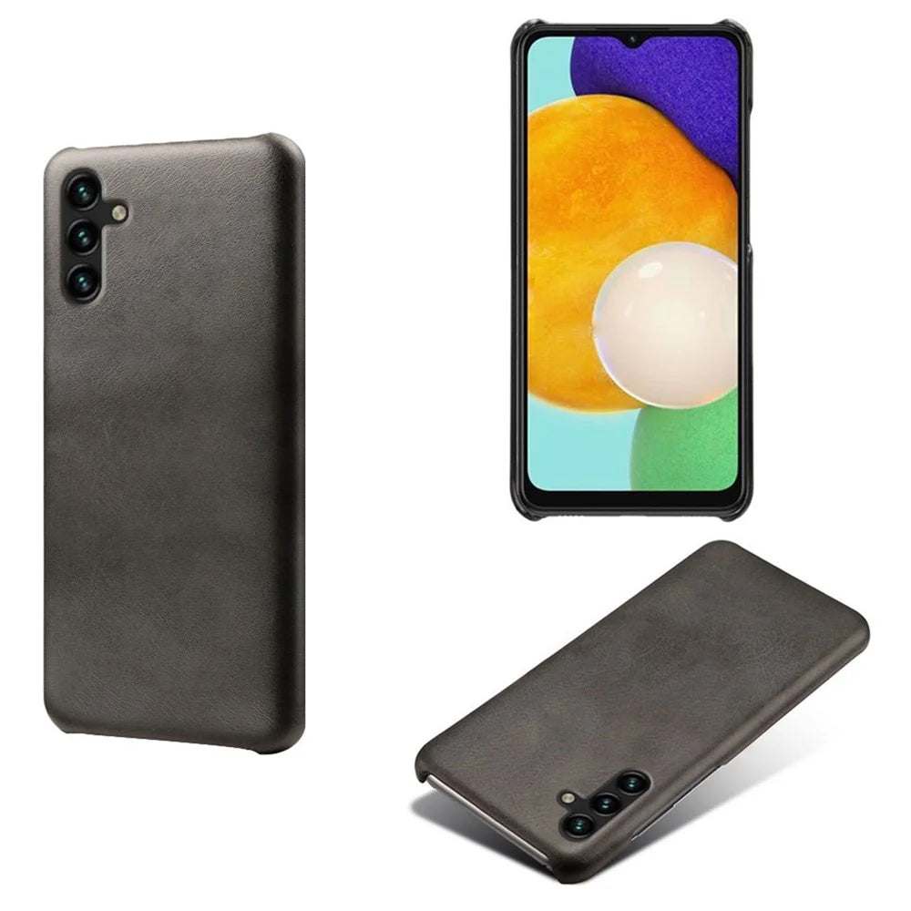 Calf Textured Phone Cover for Samsung Galaxy A34 5G, Anti-scratch PU Leather Coated PC Mobile Phone Case - Black - 2