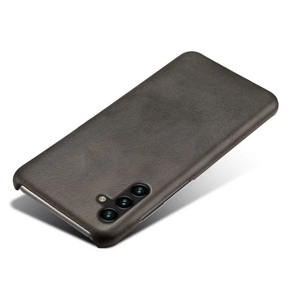 Calf Textured Phone Cover for Samsung Galaxy A34 5G, Anti-scratch PU Leather Coated PC Mobile Phone Case - Black - 3