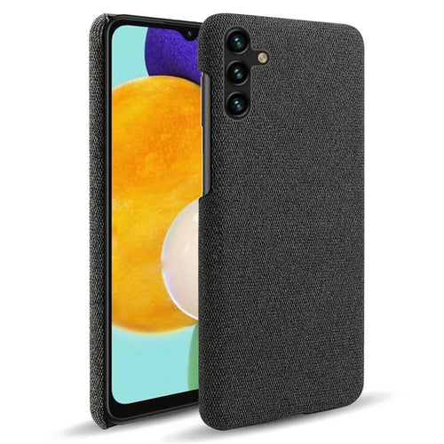 Solid Color Cloth Texture Phone Back Cover For Samsung Galaxy A34 5G, Hard PC+Cloth Protective Phone Case - Black - 1