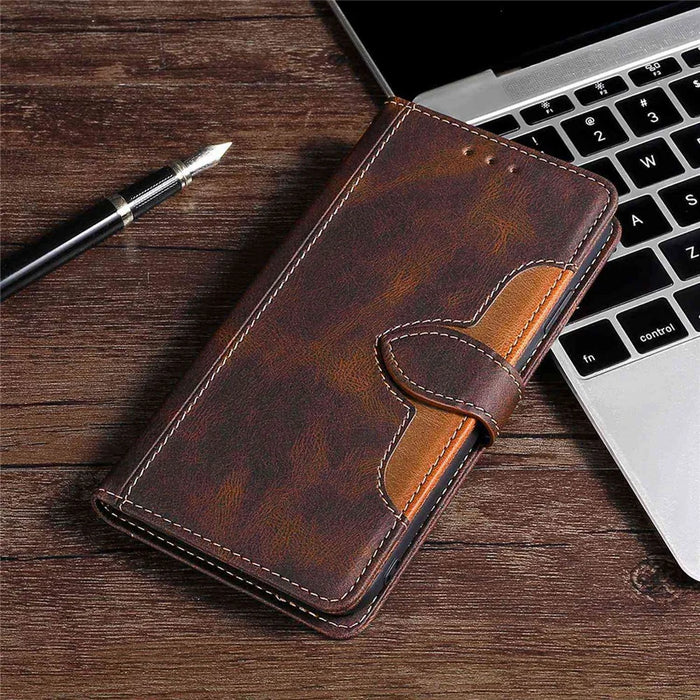 Shockproof Cell Phone Cover for OnePlus 11 5G, Straw Hat Pattern Stand Wallet Anti-scratch Mobile Phone Case - Brown - 7