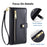 Shockproof Phone Case for OnePlus 11 5G, Zipper Pocket Card Slots Flip Leather Phone Cover with Straps - Black - 5