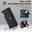 Shockproof Phone Case for OnePlus 11 5G, Zipper Pocket Card Slots Flip Leather Phone Cover with Straps - Black - 6
