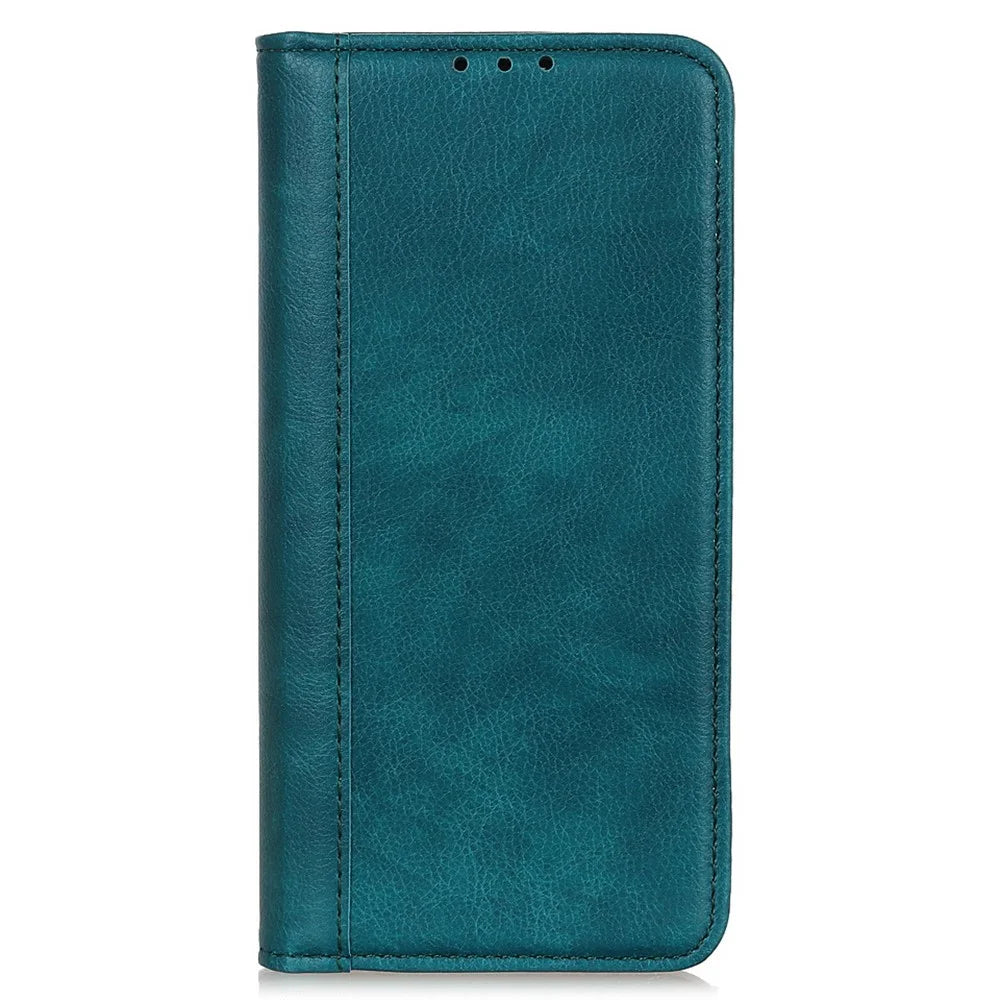For OnePlus 11 5G Split Leather Stand Phone Case Litchi Texture Wallet Protection Cover - Green - 7