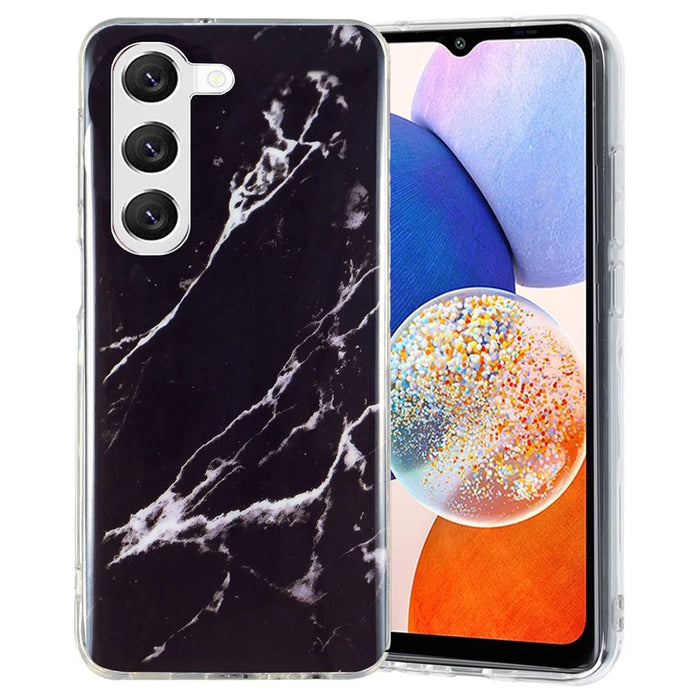 For Samsung Galaxy A14 5G / 4G IMD Marble Pattern TPU Case Drop Resistant Back Protector Phone Cover - Black - 1
