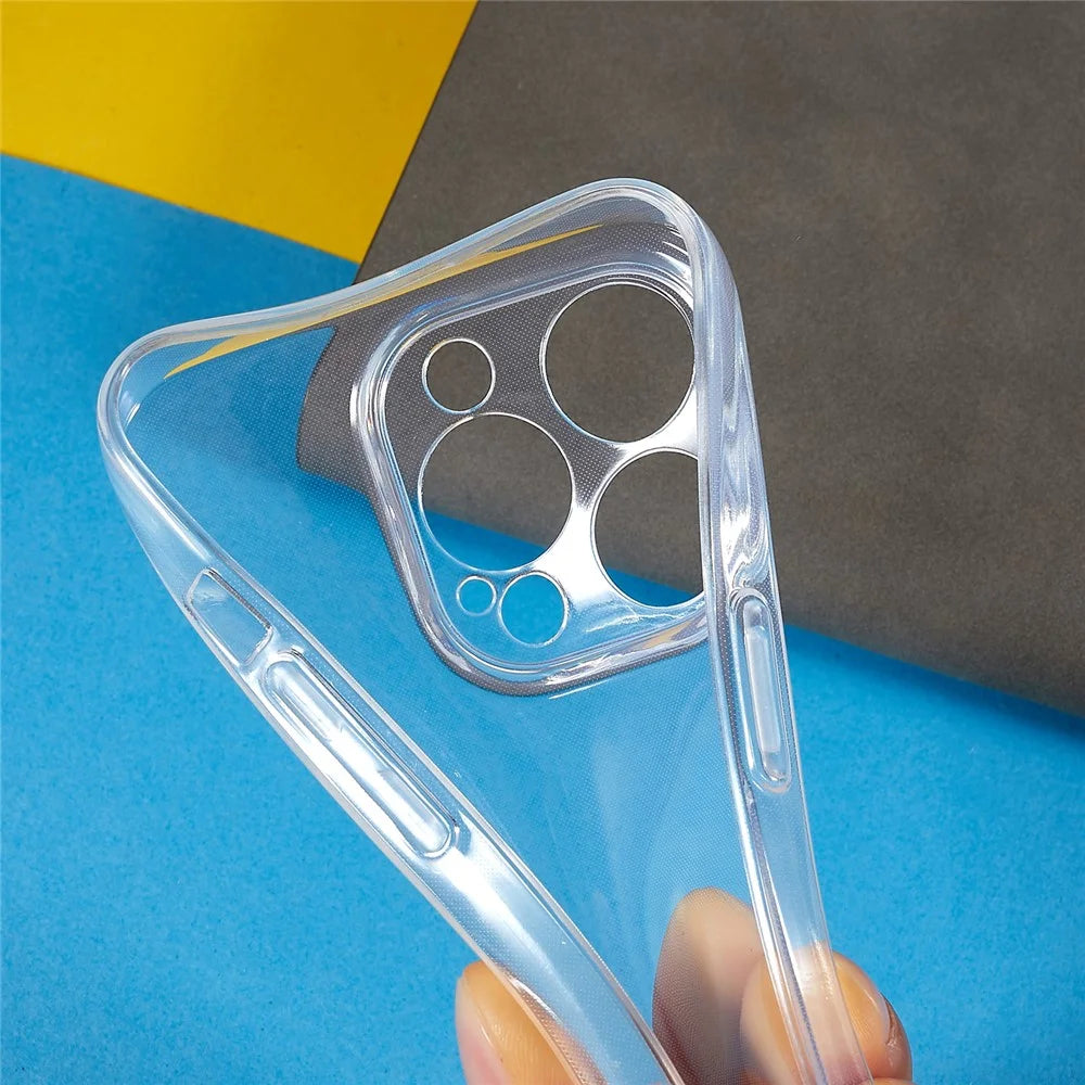For iPhone 14 Pro Max Precise Lens Cutout Transparent Drop-proof Cover Mobile Phone Slim TPU Case - 5