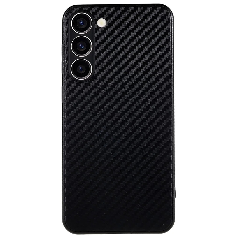 For Samsung Galaxy S23 Anti-slip Carbon Fiber Back Case Soft TPU Protective Phone Cover - 1