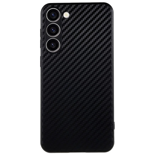 For Samsung Galaxy S23 Anti-slip Carbon Fiber Back Case Soft TPU Protective Phone Cover - 1
