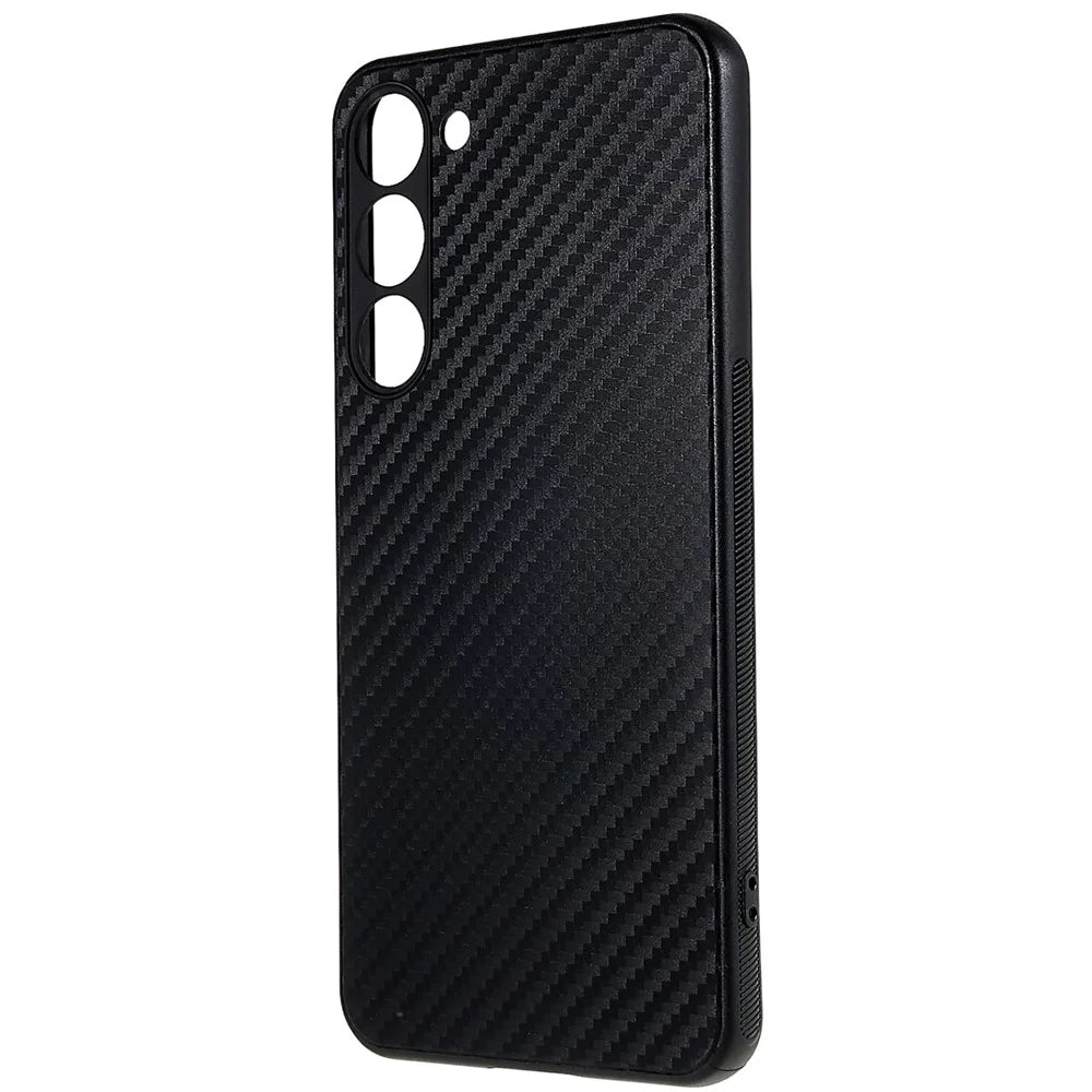 For Samsung Galaxy S23 Anti-slip Carbon Fiber Back Case Soft TPU Protective Phone Cover - 3