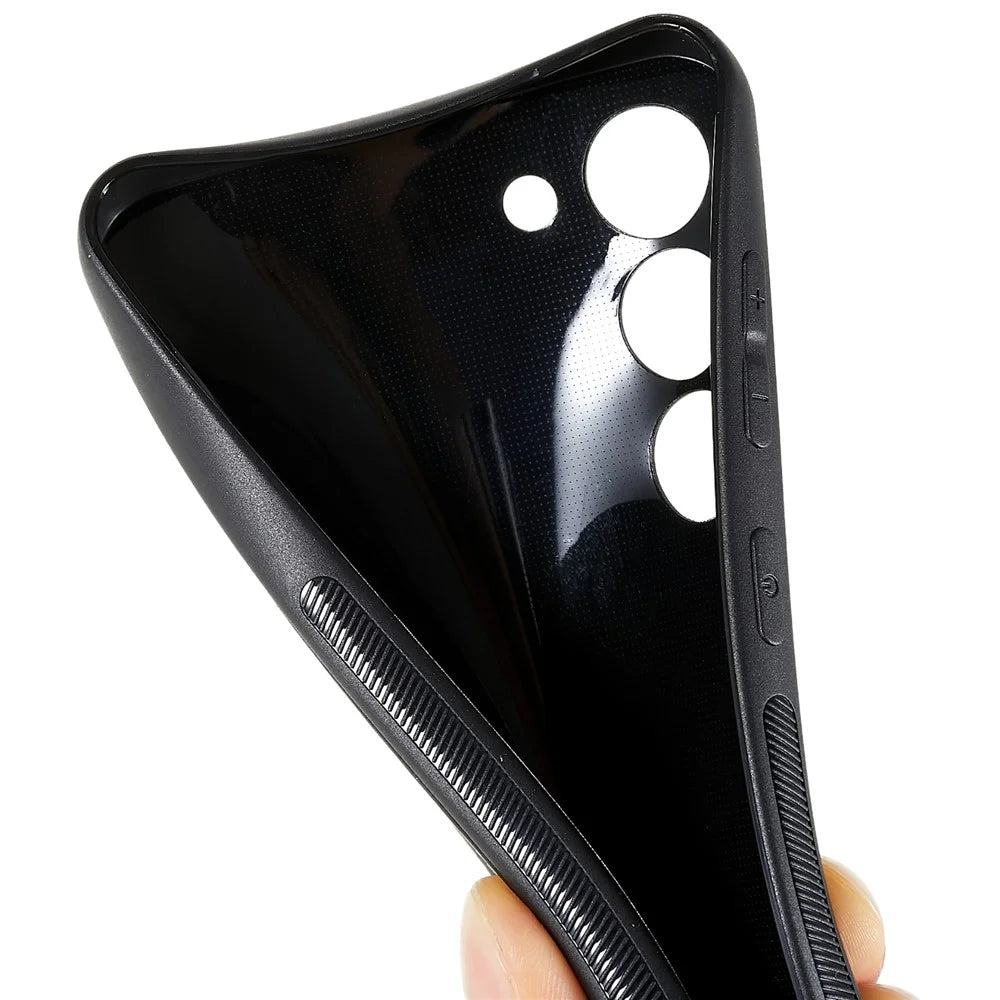 For Samsung Galaxy S23 Anti-slip Carbon Fiber Back Case Soft TPU Protective Phone Cover - 4