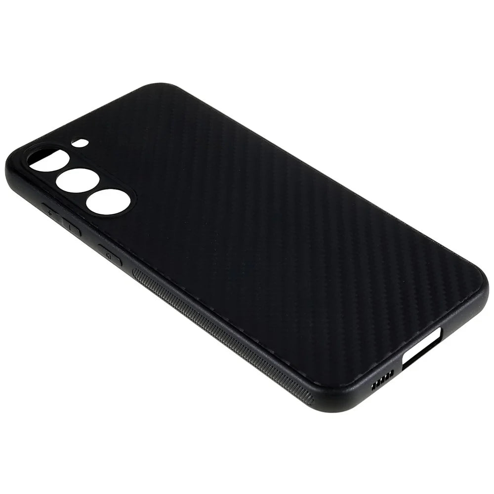 For Samsung Galaxy S23 Anti-slip Carbon Fiber Back Case Soft TPU Protective Phone Cover - 5