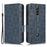 For ZTE nubia Red Magic 8 Pro 5G / Magic 8 Pro+ 5G Phone Case PU Leather Imprinted Triangle Pattern Stand Phone Cover with Wallet - Blue - 1