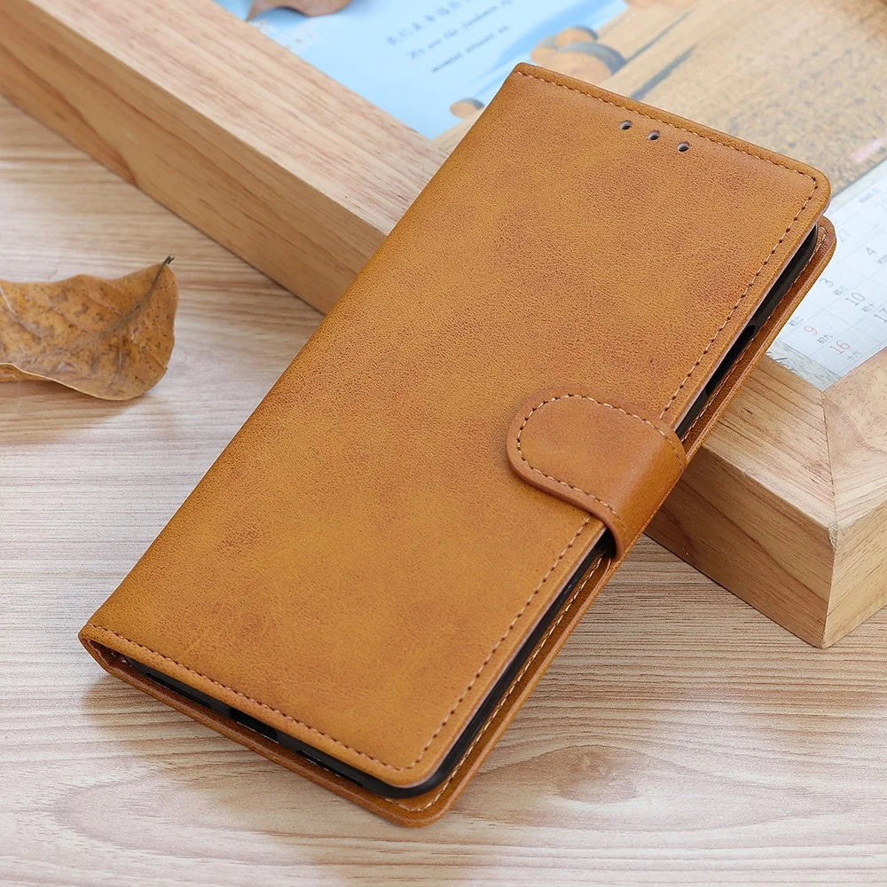 Wallet Phone Case for OnePlus Nord CE 3 Lite 5G / Nord N30 5G Anti-Drop Cell Phone Case PU Leather Flip Cover with Stand - Brown - 6