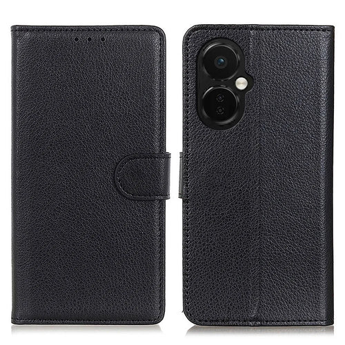 Flip Wallet Case for OnePlus Nord CE 3 Lite 5G / Nord N30 5G , Litchi Texture PU Leather Stand Phone Cover - Black - 1