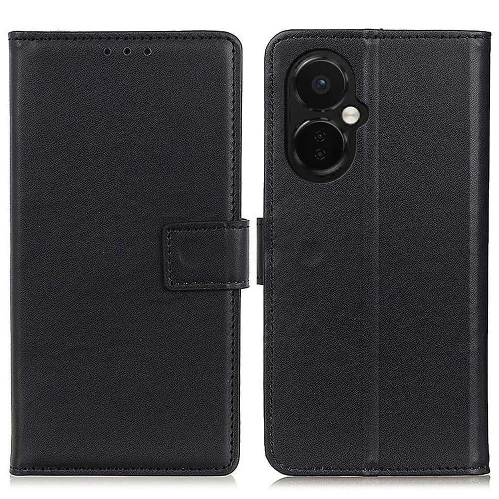 For OnePlus Nord CE 3 Lite 5G / Nord N30 5G PU Leather Phone Case Soft Touch Flip Folio Stand Wallet Phone Cover - Black - 1
