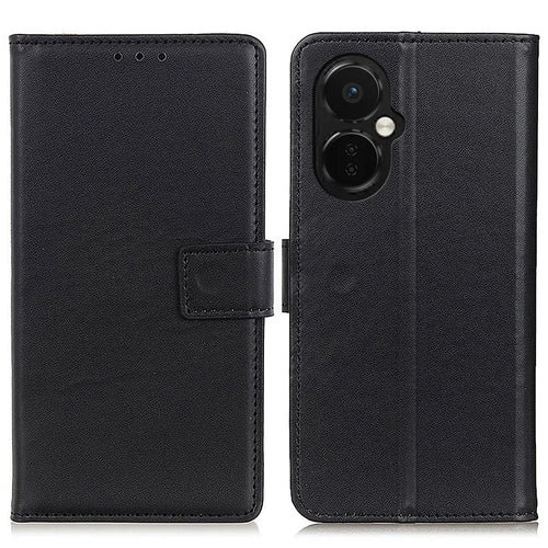 For OnePlus Nord CE 3 Lite 5G / Nord N30 5G PU Leather Phone Case Soft Touch Flip Folio Stand Wallet Phone Cover - Black - 1