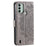 For Nokia C31 4G Mobile Phone Shell Imprinted Mandala Flower Pattern Wallet Stand Phone Cover Case with Strap - Grey - 6
