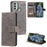 For Nokia C31 4G Mobile Phone Shell Imprinted Mandala Flower Pattern Wallet Stand Phone Cover Case with Strap - Grey - 7