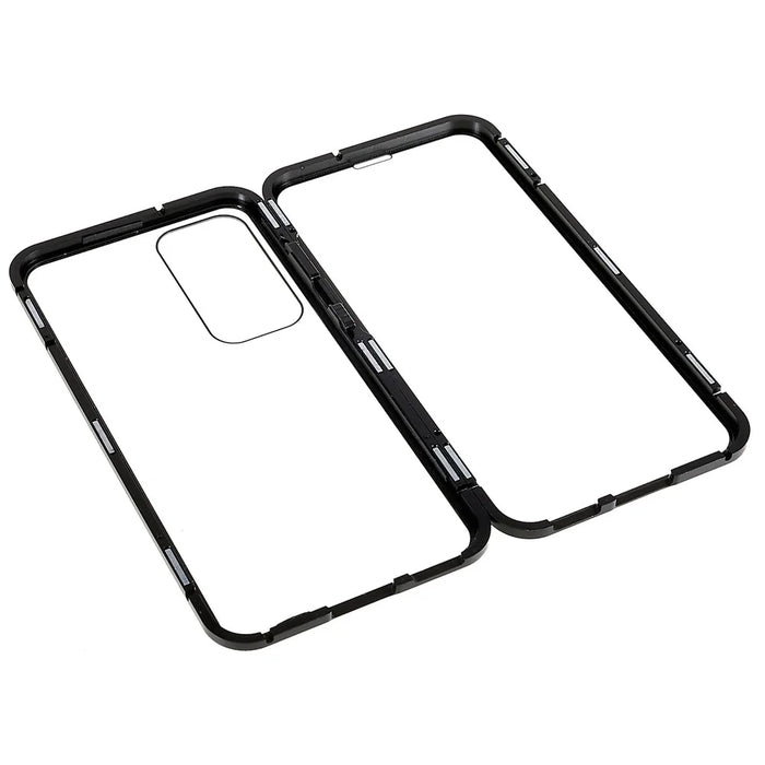 For Samsung Galaxy S23+ Full Body Case Magnetic Tempered Glass Double-Sided Phone Case - Black - 4