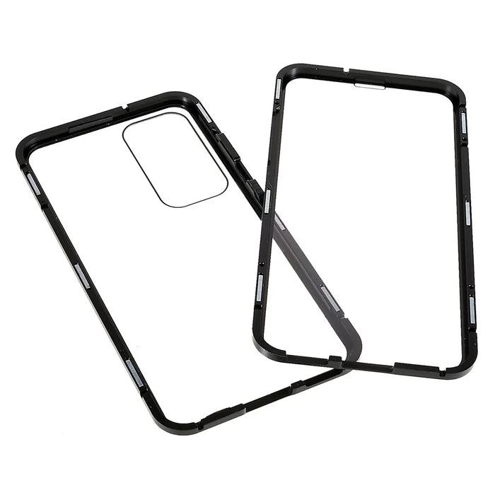 For Samsung Galaxy S23+ Full Body Case Magnetic Tempered Glass Double-Sided Phone Case - Black - 5