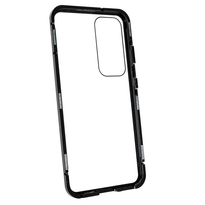 For Samsung Galaxy S23+ Full Body Case Magnetic Tempered Glass Double-Sided Phone Case - Black - 6