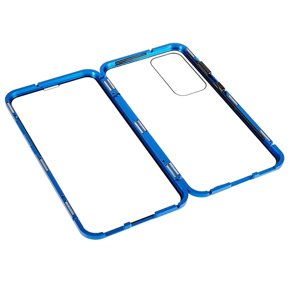 For Samsung Galaxy S23 Full Body Case Magnetic Tempered Glass Double-Sided Phone Case - Blue - 4