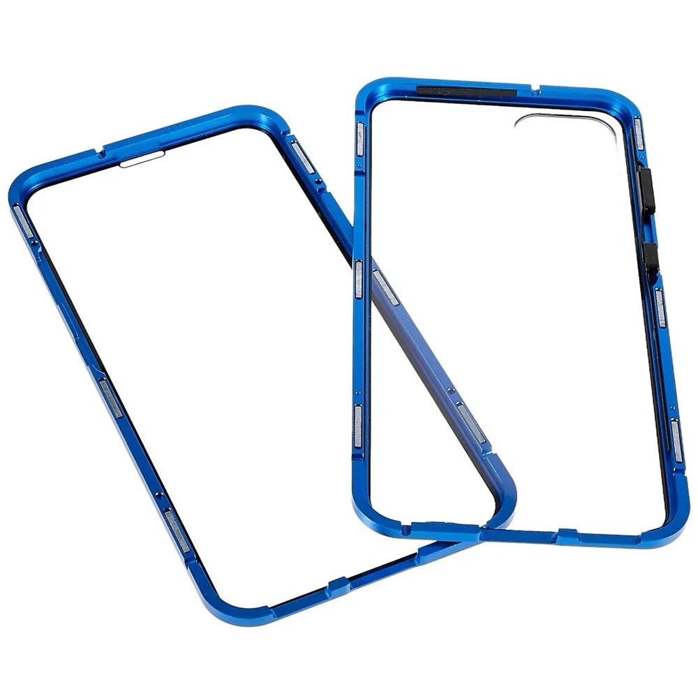 For Samsung Galaxy S23 Full Body Case Magnetic Tempered Glass Double-Sided Phone Case - Blue - 5