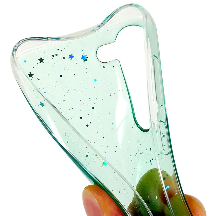 For Samsung Galaxy S22 5G Starry Sky Sparkle Epoxy Phone Case Soft TPU Protective Back Cover - Green - 4