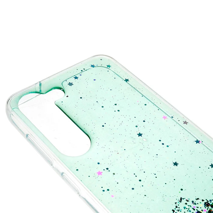 For Samsung Galaxy S22 5G Starry Sky Sparkle Epoxy Phone Case Soft TPU Protective Back Cover - Green - 7