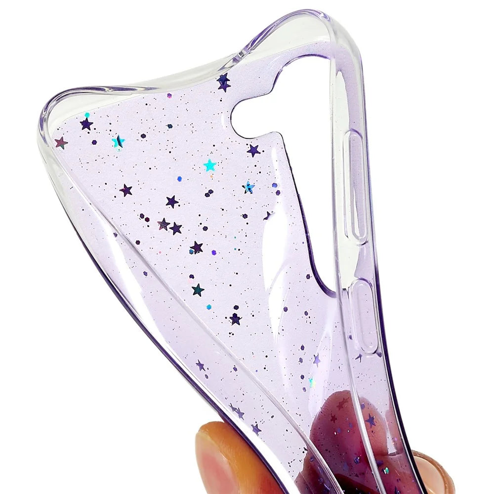 For Samsung Galaxy S23 Starry Sky Sparkle Epoxy Soft TPU Phone Case Protective Back Cover - Purple - 4