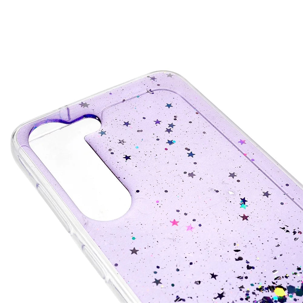 For Samsung Galaxy S23 Starry Sky Sparkle Epoxy Soft TPU Phone Case Protective Back Cover - Purple - 7
