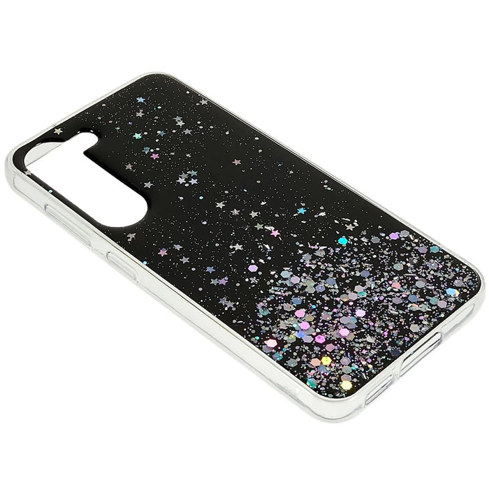 For Samsung Galaxy S23+ Starry Sky Sparkle Epoxy Phone Case Shockproof TPU Protective Back Cover - Black - 5