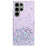 For Samsung Galaxy S22 Ultra 5G Back Cover, Starry Sky Sparkle Epoxy Phone Case Soft TPU Protective Shell - Purple - 1