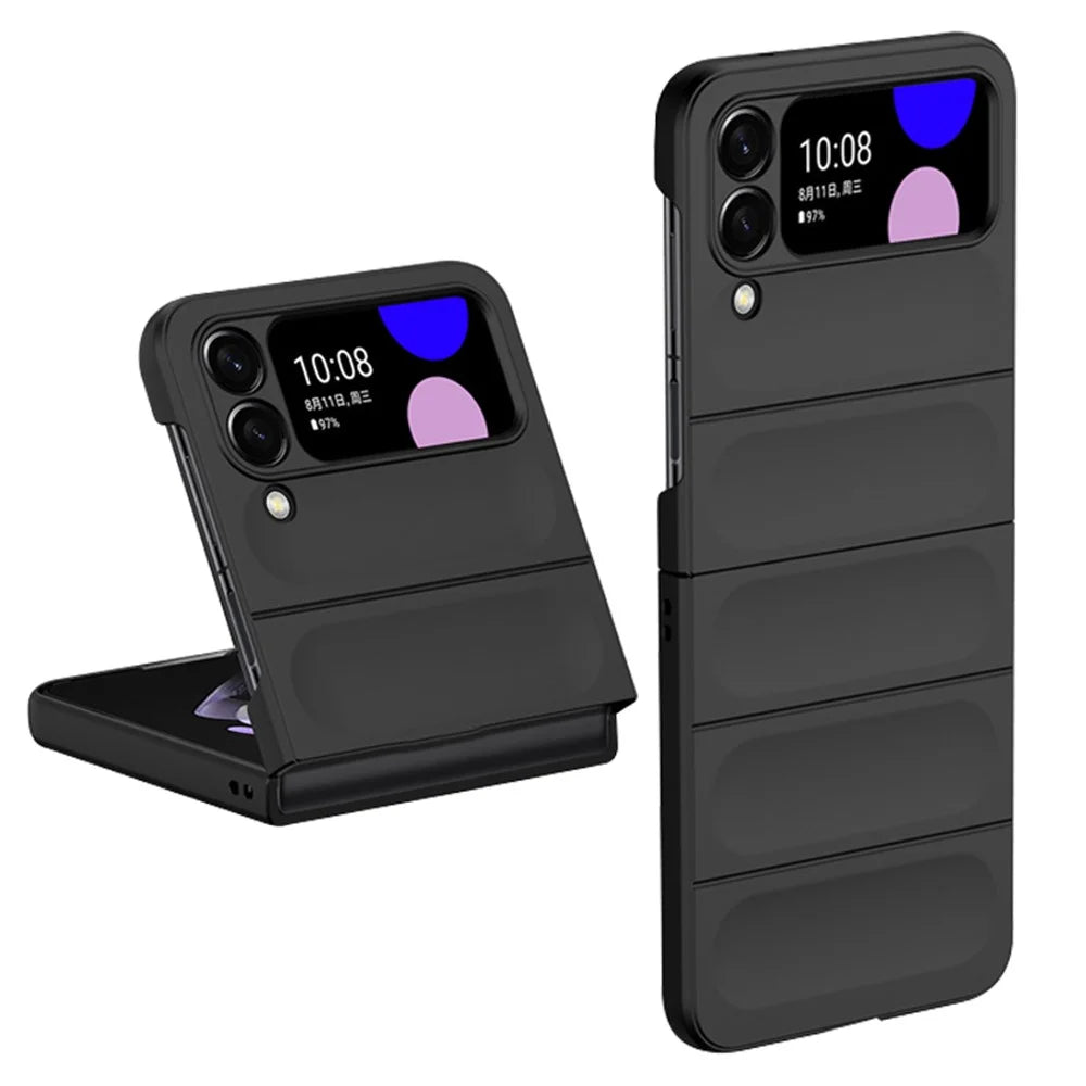 Cell Phone Cover for Samsung Galaxy Z Flip3 5G, Skin-touch Rugged Hard PC Phone Case - Black - 1