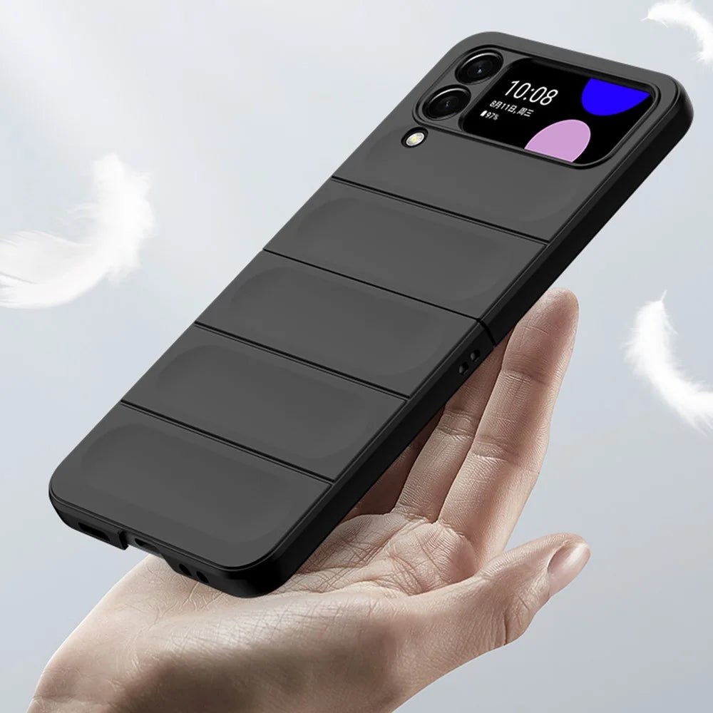 Cell Phone Cover for Samsung Galaxy Z Flip3 5G, Skin-touch Rugged Hard PC Phone Case - Black - 2