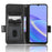 For TCL 40 SE Dustproof Cell Phone Case PU Leather Imprinted Triangle Pattern Stand Phone Cover Wallet - Black - 2
