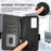 For TCL 40 SE Dustproof Cell Phone Case PU Leather Imprinted Triangle Pattern Stand Phone Cover Wallet - Black - 5