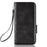 For TCL 40 SE Dustproof Cell Phone Case PU Leather Imprinted Triangle Pattern Stand Phone Cover Wallet - Black - 6