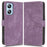 For Blackview A52 4G / A52 Pro 4G Phone Stand Case RFID Blocking PU Leather Magnetic Mobile Phone Cover Wallet - Purple - 1