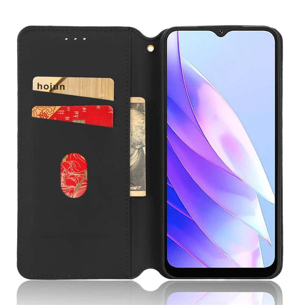 For Blackview A52 4G / A52 Pro 4G Flip Phone Case Rhombus Pattern Imprinted PU Leather Wallet Stand Cover - Purple - 2