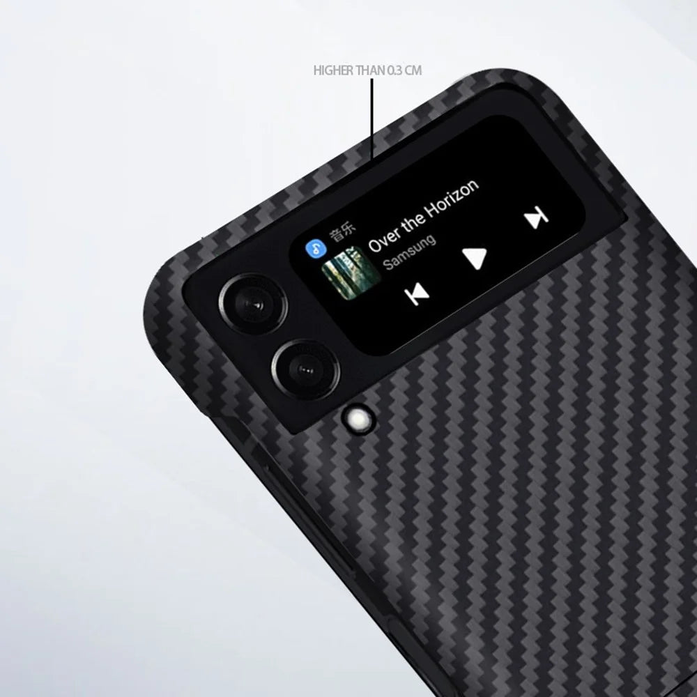 For Samsung Galaxy Z Flip4 5G Carbon Fiber Texture Aramid Fiber Back Case Anti-drop Ultra Slim Phone Cover - 4